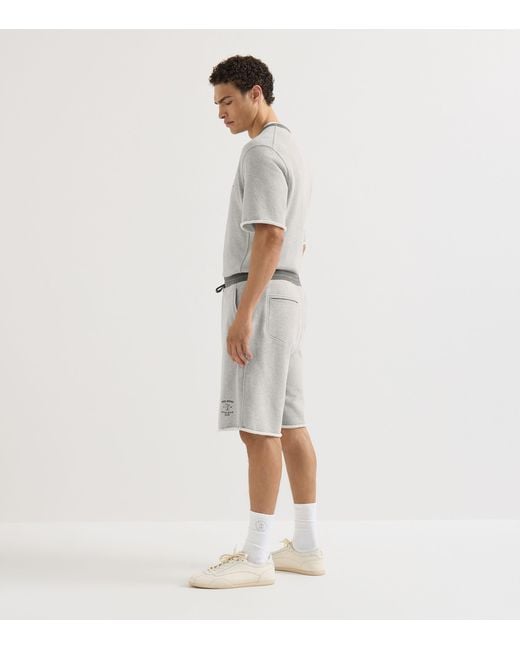 Brunello Cucinelli Gray Cotton Track Bermuda Shorts for men