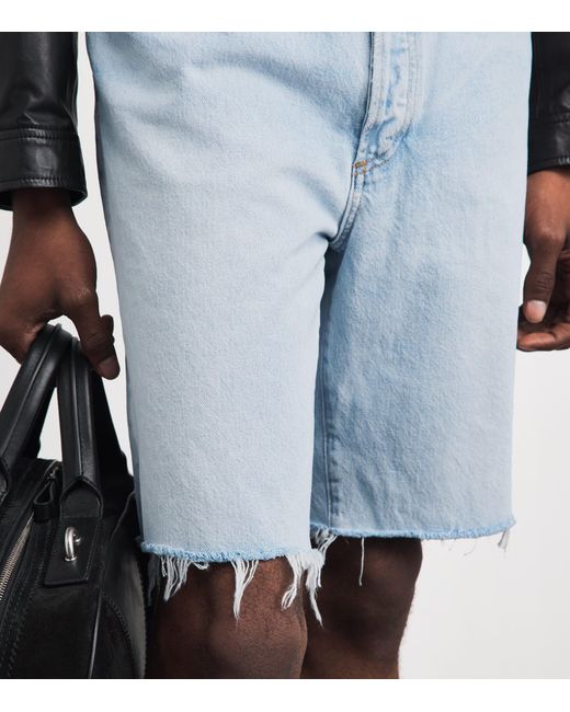 Agolde Blue Denim Anson Shorts for men