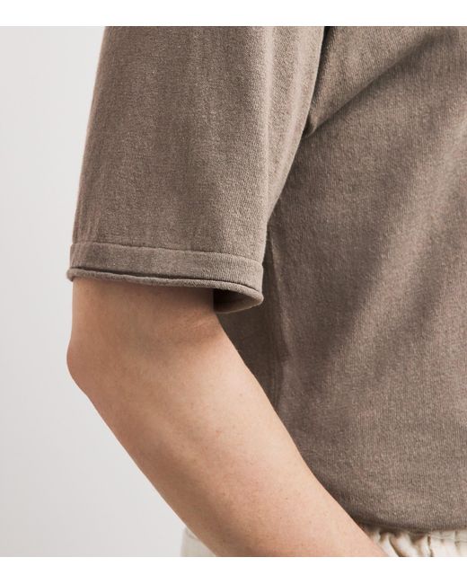 NN07 Brown Cotton-Linen Ryan T-Shirt for men