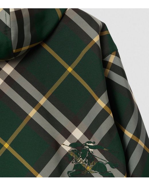 Burberry Green Hooded Check Jacket for men