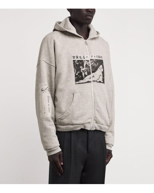 Enfants Riches Deprimes Cotton Assemblage Zip Hoodie in Grey for