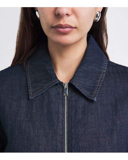 7 For All Mankind Blue Cotton-Linen Denim Jacket