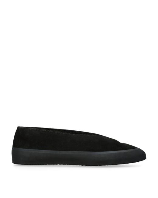 Le Monde Beryl Black Suede-Shearling Apres Ski Flats