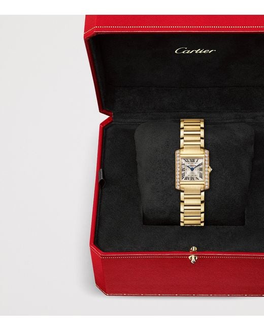 Cartier Metallic Small And Diamond Tank Française Watch