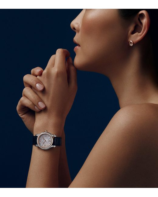 Chopard Metallic Steel And Diamond Happy Sport Watch