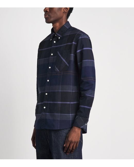 Barbour Blue Cotton Mineral Tartan Dunoon Shirt for men