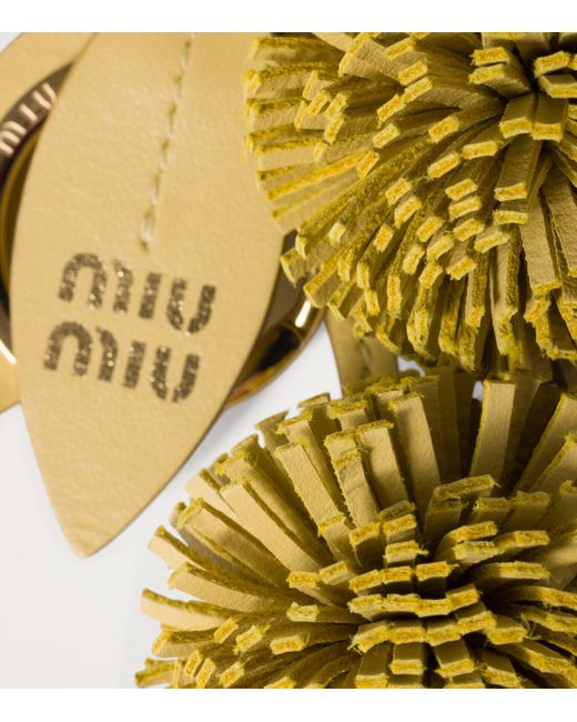 Miu Miu Metallic Leather Dandelion Keychain