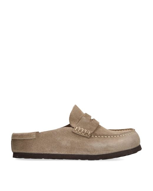 Birkenstock Brown Suede Naples Wrapped Clogs