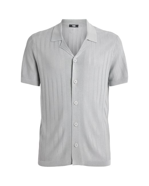 PAIGE Gray Knitted Copley Polo Shirt for men