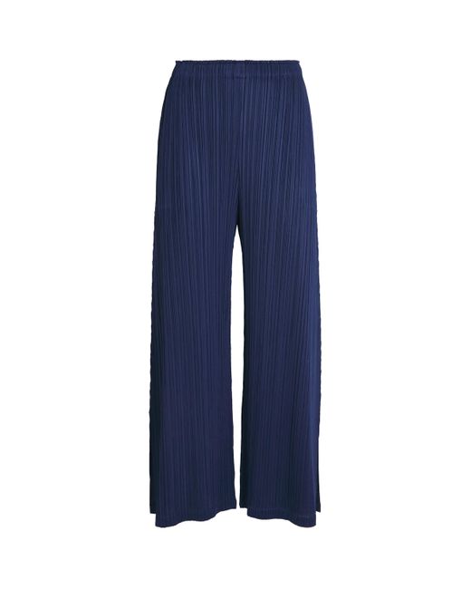Pleats Please Issey Miyake Blue Monthly Colors February Wide-Leg Trousers