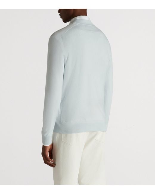 Dunhill Gray Superfine Cashmere Cardigan for men