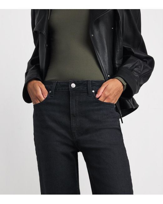 PAIGE Black Stevie High-Rise Straight Jeans