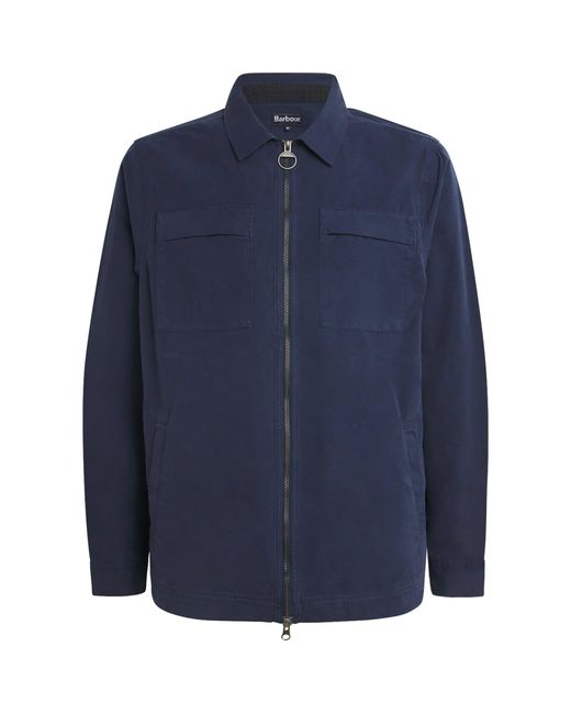 Barbour Blue Cotton Twill Glendale Overshirt for men