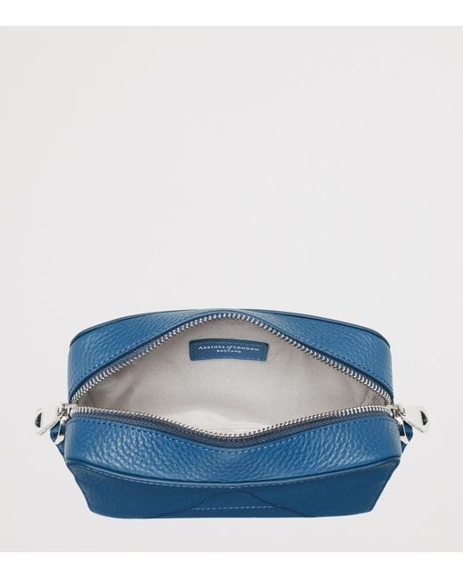 Aspinal Blue Leather A Camera Bag