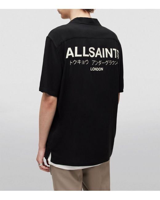 AllSaints Black Underground Button-up Shirt for men