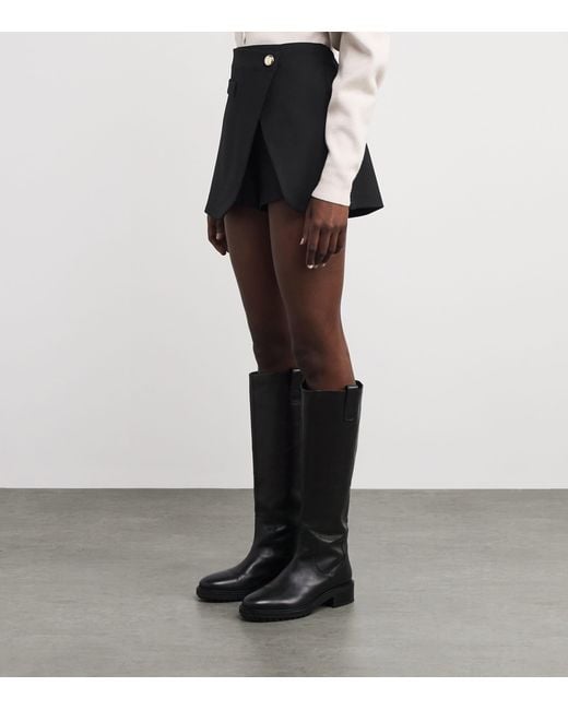 Maje Black Asymmetric Tailored Skort