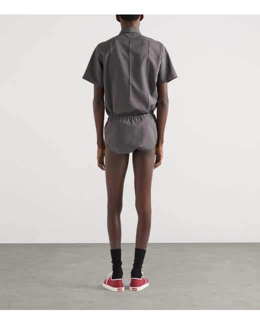 Prada Gray Technical Short-Sleeve Shirt for men