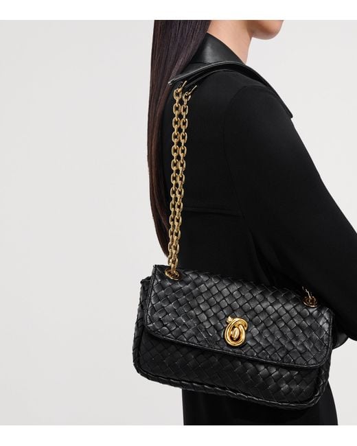 Bottega Veneta Black Baby Leather Madison Shoulder Bag