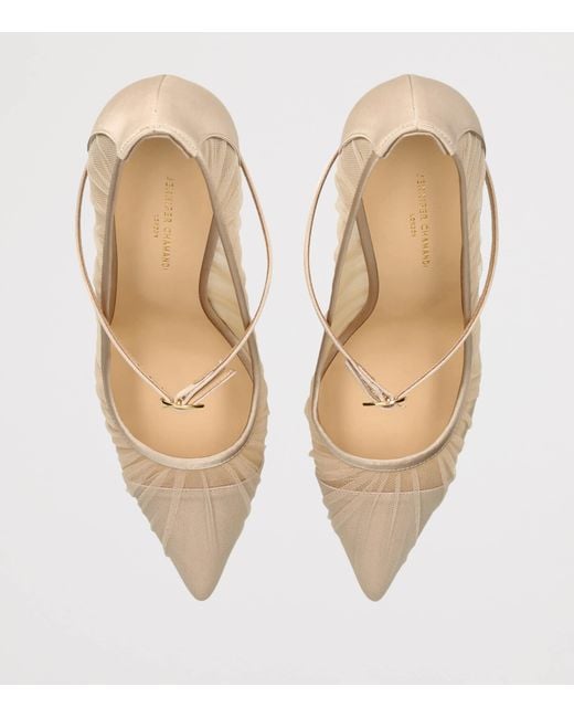 JENNIFER CHAMANDI Natural Tulle Plissé Lorenzo Pumps 105