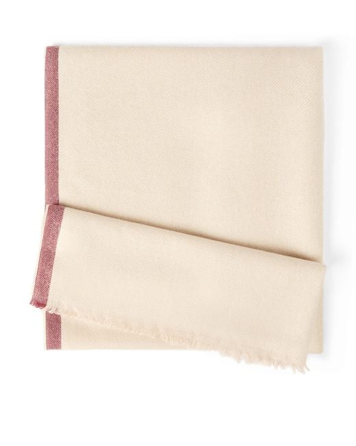 Brunello Cucinelli Natural Cashmere Stripe Scarf