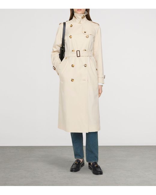 Burberry Natural Long Tropical Gabardine Waterloo Trench Coat