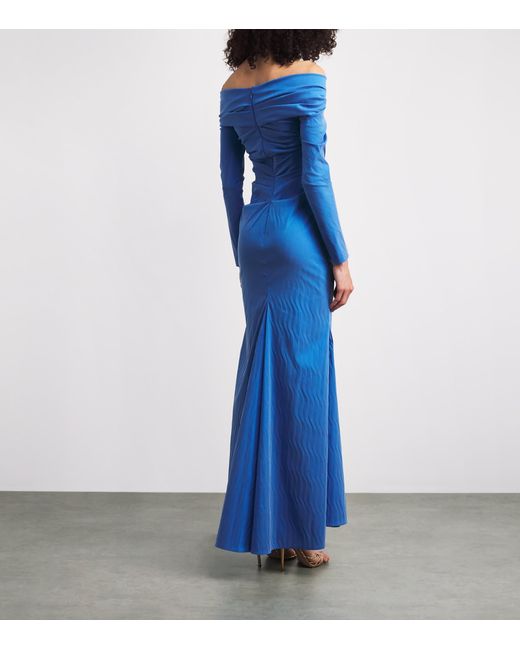 Talbot Runhof Blue Taffeta Gown