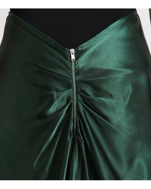 FFORME Green Satin Jovie Maxi Skirt