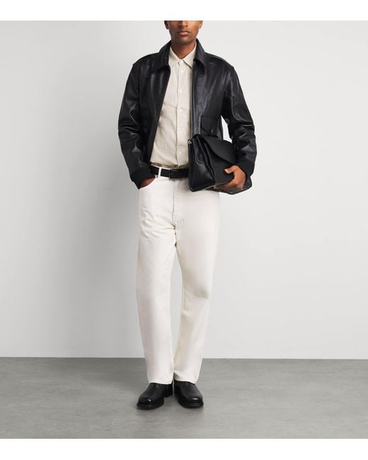Samsøe & Samsøe White Linen-Organic Cotton Stripe Saliam Shirt for men