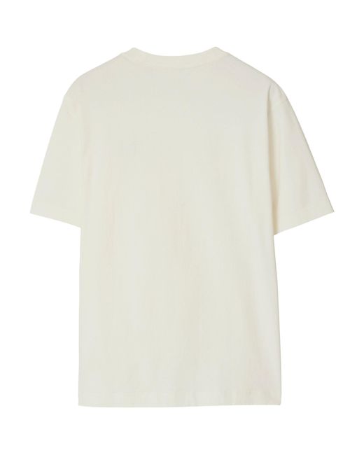 Burberry White Embroidered-duck T-shirt for men