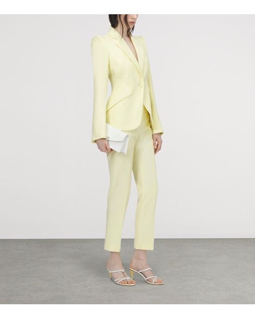 McQueen Yellow Wool Straight Trousers