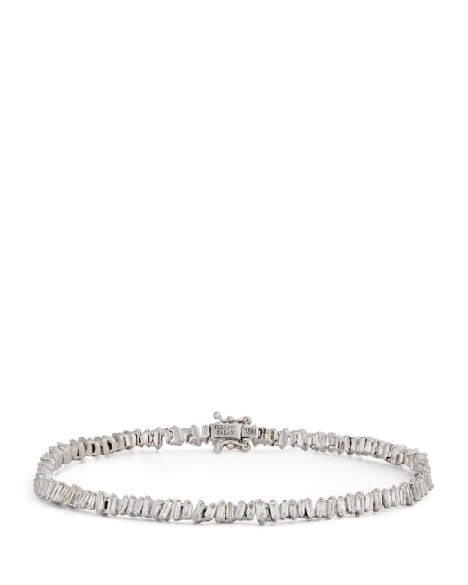Suzanne Kalan White And Diamond Fireworks Three-Row Tennis Bracelet