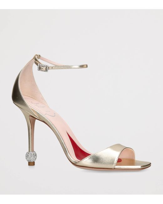 LP ROGER VIVIER SANDAL METALLIC PINK LEATHER