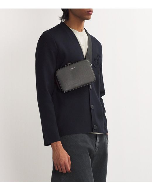Sandro Black Small Recycled Leather Cross-Body Bag for men