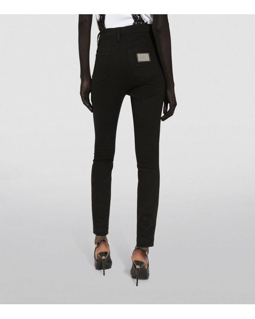 Dolce & Gabbana Black High-rise Skinny Jeans