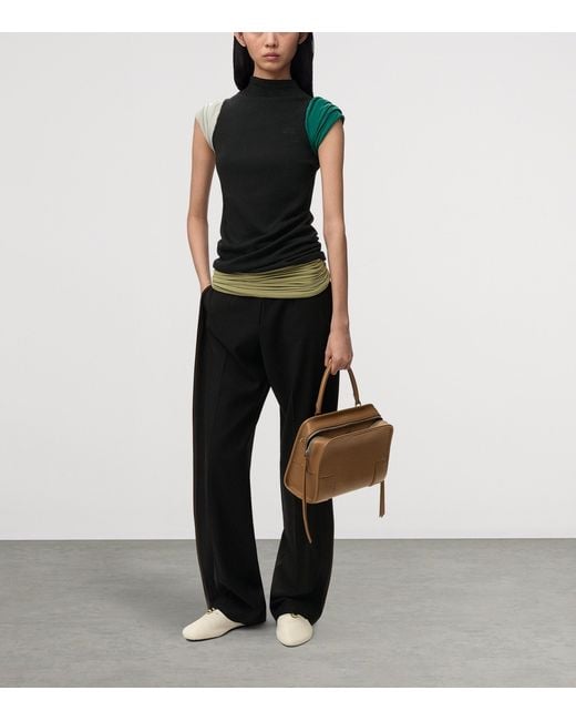 Loewe Black Ruche-Detail High-Neck Top