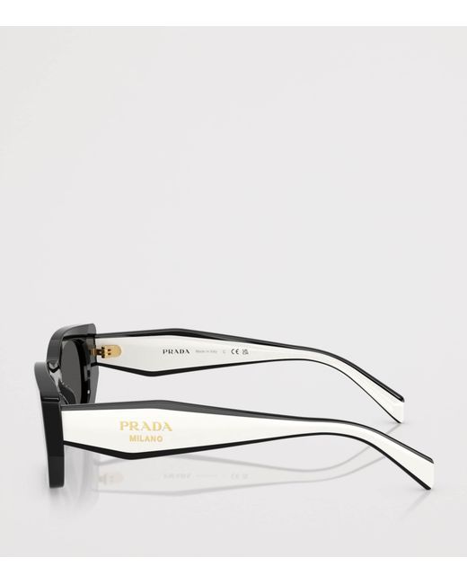 Prada Black Acetate Rectangular Sunglasses