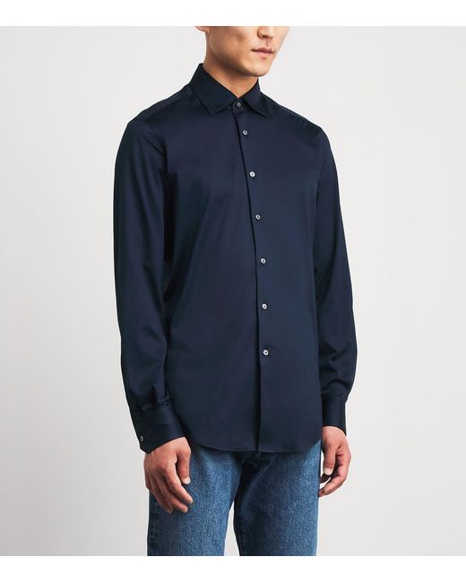 Pal Zileri Blue Cotton Jersey Shirt for men