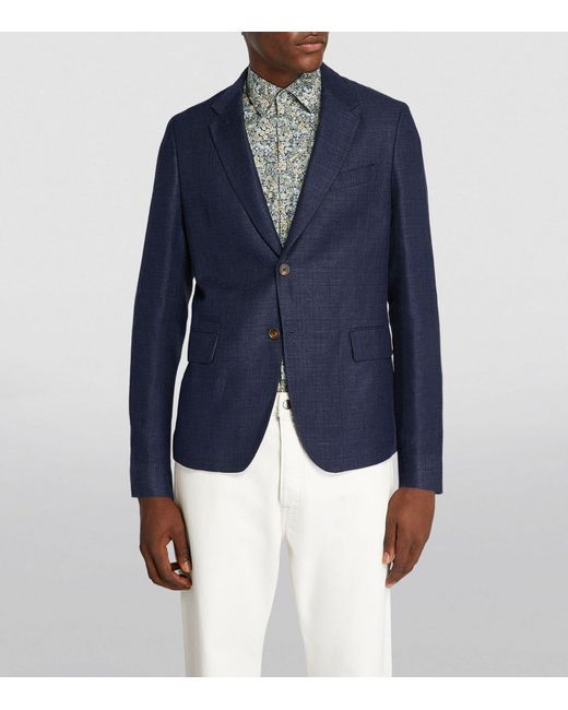Paul Smith Blue Linen-wool Jacket for men
