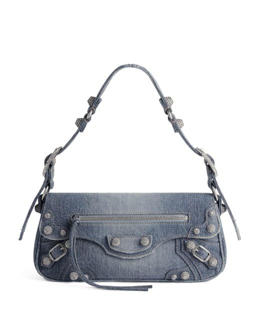 Balenciaga Gray Denim Xs Le Cagole Sling Bag