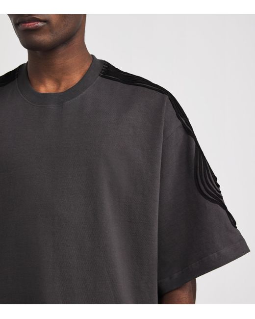 Song For The Mute Cotton Appliqué Gym T-Shirt in Black for