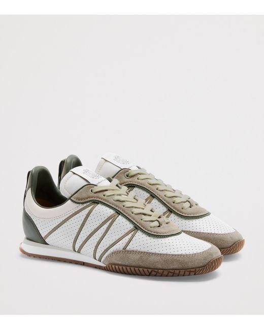 Dunhill White Leather Ian Runner Sneakers for men