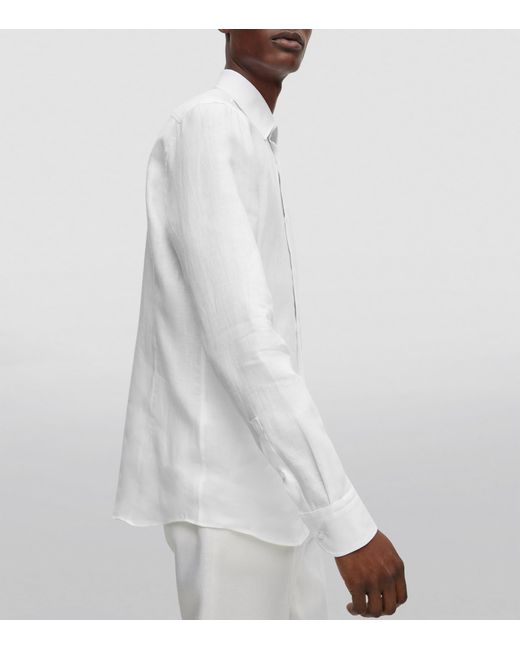 Boss White Linen Shirt for men