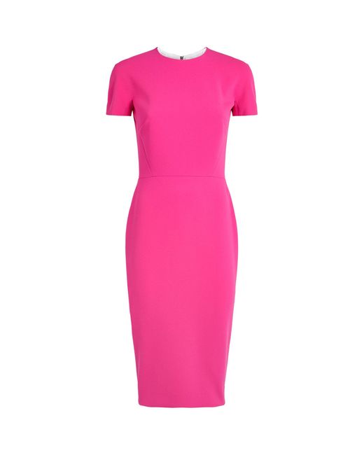 Victoria Beckham Pink Fitted T-shirt Dress
