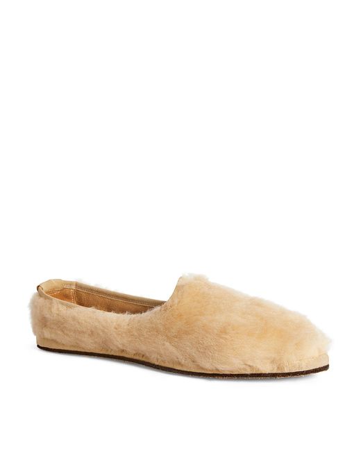 Olivia Von Halle Natural Merino Wool Dolly Slippers