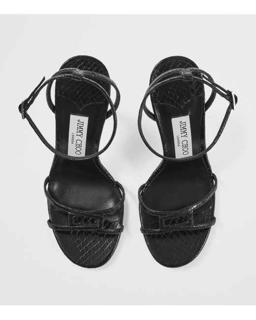 Jimmy Choo Black 1998 Leo 100 Leather Heeled Sandals
