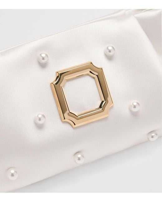 Malone Souliers Natural Satin Embellished Vittoria Clutch Bag