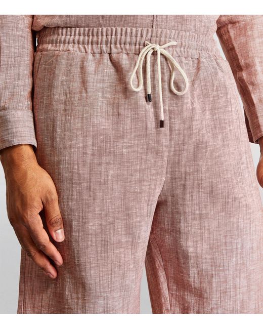 Zimmerli of Switzerland Red Linen-cotton Drawstring Shorts for men