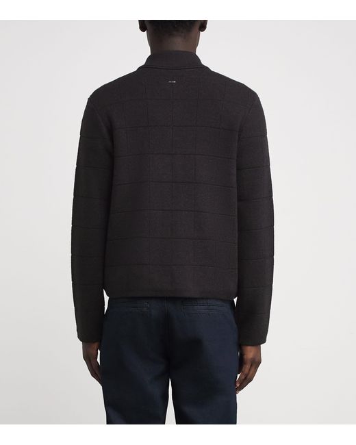 Rag & Bone Black Wool Melrose Zip-Up Cardigan
