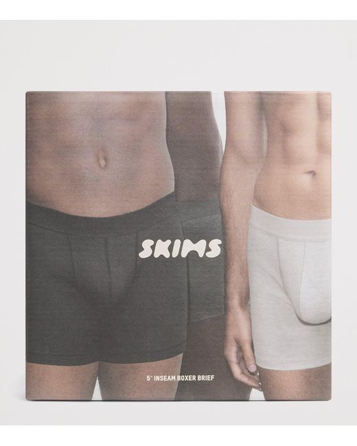Skims Blue Stretch-Jersey Boxer Briefs for men