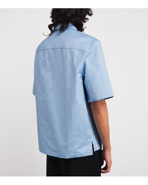 Casablanca Blue Cotton Monogram Shirt for men